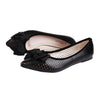 Casual Bowknot Flat Thin Shoes Hollow Low-cut Pointed   black  35 - Mega Save Wholesale & Retail