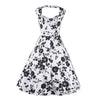 Summer Printing High End Big Peplum Slim Dress   black   S - Mega Save Wholesale & Retail - 2