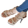 Roman Style Thin Heel Heel Strap Hollow High Heel Platform Sandals  apricot