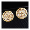 Temperament Hollow Rose Flower Zircon Ear Studs    gold plated white zircon - Mega Save Wholesale & Retail - 2