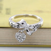 Love Heart Letter Ring 18K Gold Plated   platinum plated white zircon 6.5# - Mega Save Wholesale & Retail
