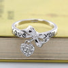 Love Heart Letter Ring 18K Gold Plated   platinum plated white zircon 5.25#