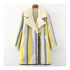 Suede Fake Lamb Wool Casual Lapel Coat   yellow stripe  S - Mega Save Wholesale & Retail - 1