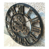 Super Big Vintage Gear Hang Wall Clock  golden with Roman digit - Mega Save Wholesale & Retail - 1