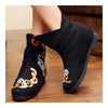Vintage Beijing Cloth Shoes Embroidered Boots black thin shoes - Mega Save Wholesale & Retail - 2