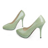 Women Work Shoes Pointed Thin High Heel Night Club  green