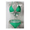 Swimwear Swimsuit Metal Buckle Women's Bikini Set   green  S - Mega Save Wholesale & Retail