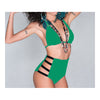 High Waist Swimwear Swimsuit Sexy Vintage Tie Bikini  green  S - Mega Save Wholesale & Retail - 1