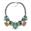New National Style Necklace Gemstone Zircon High Grade Alloy Necklace Woman    green - Mega Save Wholesale & Retail