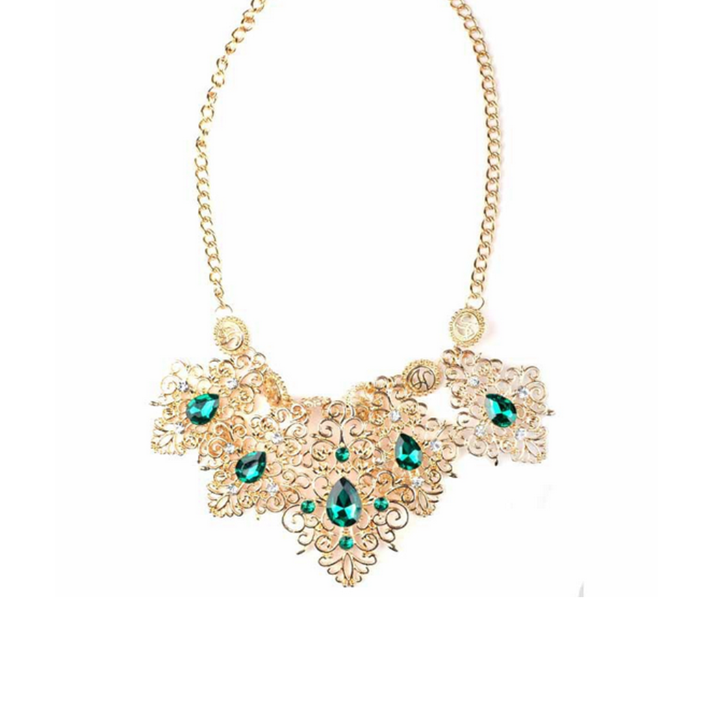 Autumn Necklace European Big Brand Ornament Alloy Zircon Pattern Woman Necklace - Mega Save Wholesale & Retail