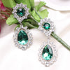 C124 explosion models in Europe and America exaggerated diamond earrings diamond flower earrings  Hot new jewelry  GREEN - Mega Save Wholesale & Retail - 2