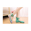 Old Beijing Green Embroidered Cheap Womens Shoes Online in Durable Cowhell Shoe Sole Fashion - Mega Save Wholesale & Retail - 3