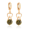 Luxurious Heart Zircon Earrings    gold plated green zircon - Mega Save Wholesale & Retail