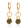 Luxurious Heart Zircon Earrings    gold plated green zircon - Mega Save Wholesale & Retail