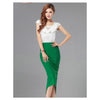 Sexy Womens Ladies Pencil Fit Skirt Pencil Slim Tight Skirt Waist Banded Rayon Long Slit Skirts green - Mega Save Wholesale & Retail