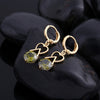 Luxurious Heart Zircon Earrings    gold plated green zircon