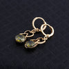 Luxurious Heart Zircon Earrings    gold plated green zircon
