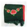 Spring Festival's Gift Literary Cashmere National Style Embroidery Scarf Cotton and Linen Autumn Winter New Embroidery Wrap Scarf  green - Mega Save Wholesale & Retail - 1