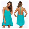 Sexy women Summer Casual Cotton Sleeveless Evening Party Beach Dress Short Mini Dress Green - Mega Save Wholesale & Retail - 3