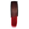 Colorful Horsetail Straight Hair Wig     black to wine red