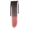 Colorful Horsetail Straight Hair Wig    black to smog pink