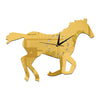 3D Silent Mirror Wall Clock Creative Chinese Style Horse    golden - Mega Save Wholesale & Retail