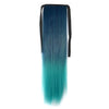 Colorful Horsetail Straight Hair Wig    peacock green gradient ramp