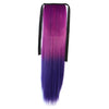 Colorful Horsetail Straight Hair Wig    rose red to dark purple