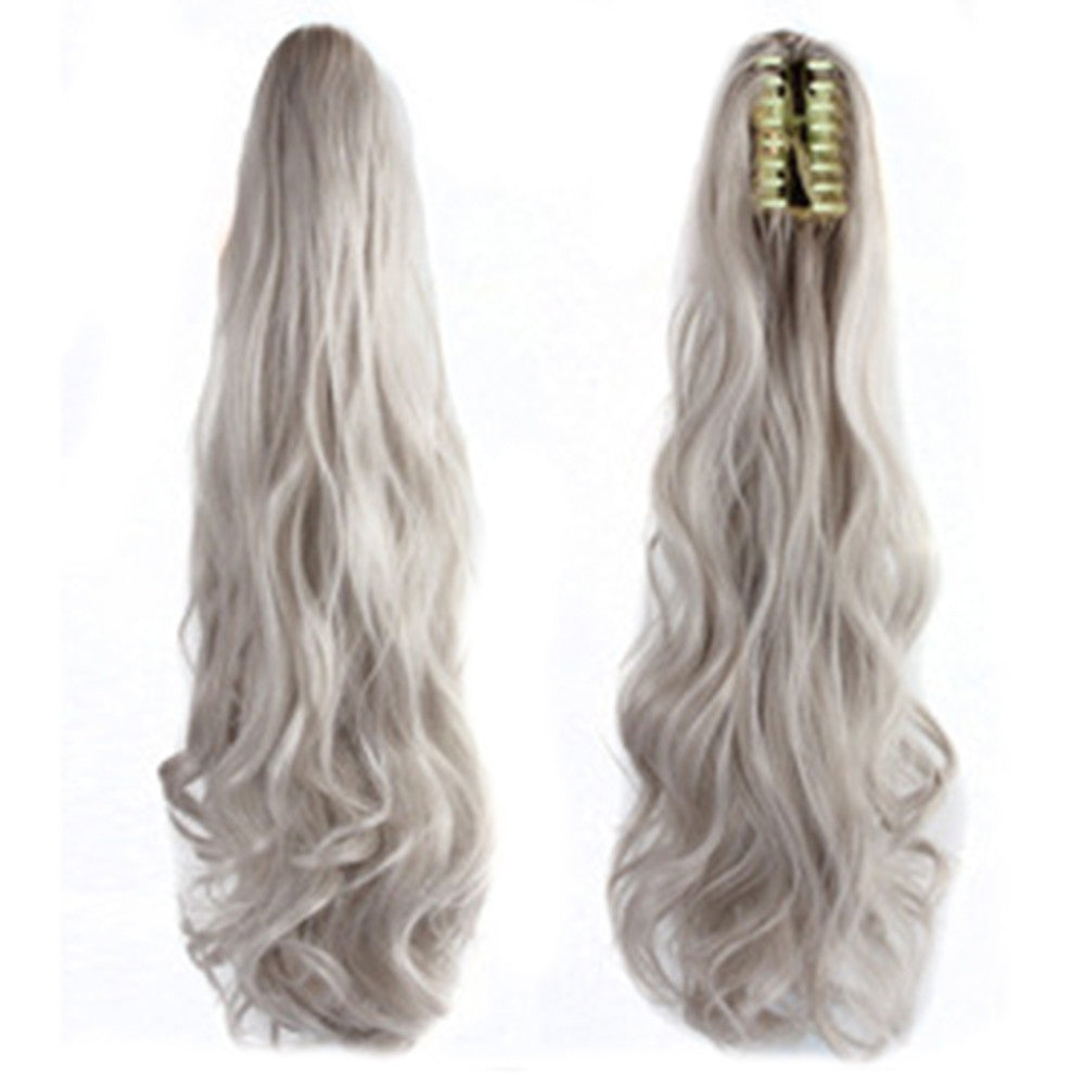 Tiger Claw Clip Horsetail Wig 170g 56cm    light granny grey - Mega Save Wholesale & Retail