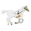 3D Silent Mirror Wall Clock Creative Chinese Style Horse   silver - Mega Save Wholesale & Retail