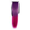 Colorful Horsetail Straight Hair Wig    dark purple to rose red
