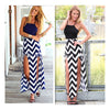 Maxi Wave Braces Skirt Dress Sleeveless Ball Gown Clubwear Long Maxi Split Dress Navy S - Mega Save Wholesale & Retail - 1