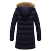 Man Cotton Coat Solid Color Hoodied Splicing   dark blue   M - Mega Save Wholesale & Retail - 3