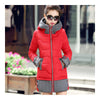 Down Coat Woman Thick Warm Hoodied   bright red   L - Mega Save Wholesale & Retail - 2