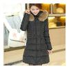 Plus Size Fur Collar Slim Thick Down Coat   black   S - Mega Save Wholesale & Retail - 1