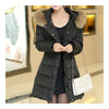 Plus Size Fur Collar Slim Thick Down Coat   black   S - Mega Save Wholesale & Retail - 2