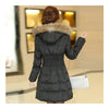 Plus Size Fur Collar Slim Thick Down Coat   black   S - Mega Save Wholesale & Retail - 3