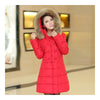 Plus Size Fur Collar Slim Thick Down Coat   red   S - Mega Save Wholesale & Retail - 1