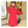 Plus Size Fur Collar Slim Thick Down Coat   red   S - Mega Save Wholesale & Retail - 3