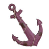 Wood Wall Hanging Decoration Anchor Mediterranean Style   red