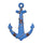 Wood Wall Hanging Decoration Anchor Mediterranean Style   blue