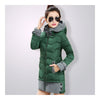 Down Coat Woman Thick Warm Hoodied   dark green   L - Mega Save Wholesale & Retail - 1