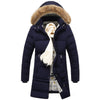 Man Cotton Coat Solid Color Hoodied Splicing   dark blue   M - Mega Save Wholesale & Retail - 1