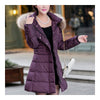Plus Size Fur Collar Slim Thick Down Coat   purple    S - Mega Save Wholesale & Retail - 3