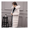 Winter Woman Racoon Fur Collar Long Down Coat   white   S - Mega Save Wholesale & Retail - 2