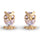Cute Little Bird Zircon 18K Gold Galvanized Ear Studs   white - Mega Save Wholesale & Retail - 1