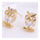 Cute Little Bird Zircon 18K Gold Galvanized Ear Studs   white - Mega Save Wholesale & Retail - 2