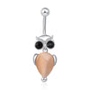 Fashionable Owl Navel Ring in 3 Colors   champagne yellow - Mega Save Wholesale & Retail - 1