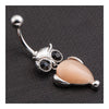 Fashionable Owl Navel Ring in 3 Colors   champagne yellow - Mega Save Wholesale & Retail - 2