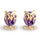 Cute Little Bird Zircon 18K Gold Galvanized Ear Studs   purple - Mega Save Wholesale & Retail - 1